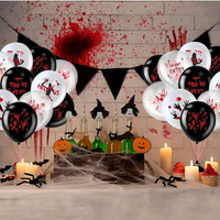 Horror Halloween Balloon Set - Bloodstains And Horror Phrases - 12-Inch