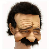 Realistic Half-Face Old Man Latex Mask