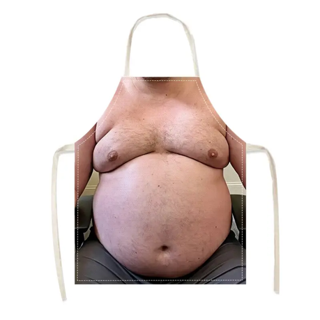 1 Piece Funny Beer Belly Print Linen Apron