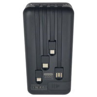 aiVR 20000 mAh Power Bank with Built-In Cables - Black