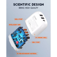 LDNIO - A3511Q - 3 Port Wall Charger With iPhone Cable 65W - White