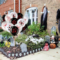 Horror Halloween Balloon Set - Bloodstains And Horror Phrases - 12-Inch
