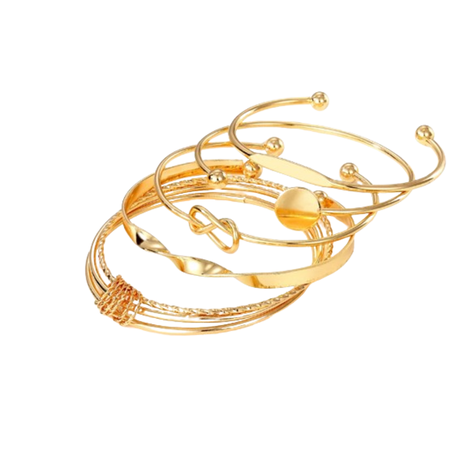 5 Piece Bohemian Style Women's Metal Bangle