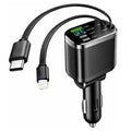 5 in 1 Retractable Car Charger,69W Ultra-Compact USB C Car Accessories