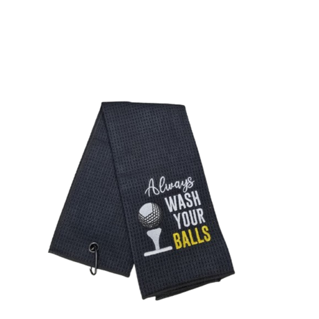 Golf Towel Funny - Always Wash Your Balls Slogan
