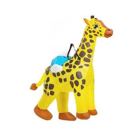 Adult Giraffe Riding Inflatable Costume