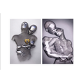 Abstract Metal Couple Art - 2-Piece Frameless Canvas Print - 40cm x 70cm
