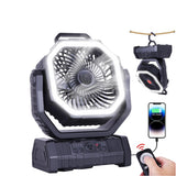 F6 - Portable Outdoor Oscillating LED & Remote Controlled Fan - Green