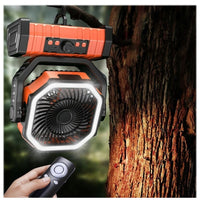 F6 - Portable Outdoor Oscillating LED & Remote Controlled Fan - Green