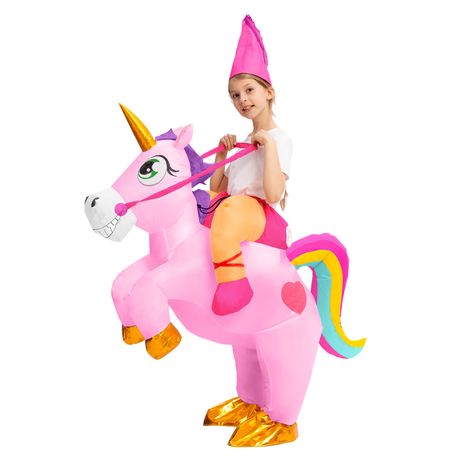 Magical Ride-On Unicorn Inflatable Costume for Kids