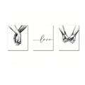 3 piece Frameless Printed Canavas - Promise of Love