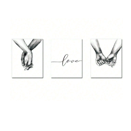 3 piece Frameless Printed Canavas - Promise of Love