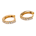 Cubic Zirconia Decor Hoop Earrings