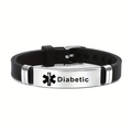 1-piece Medical Alert 304 Stainless Steel Bracelet for - Type 1 Awareness