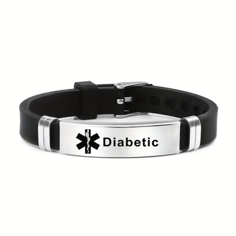 1-piece Medical Alert 304 Stainless Steel Bracelet for - Type 1 Awareness