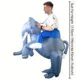 Festive Blue Elephant Inflatable Costume with Red Eyes