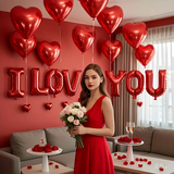 Red I Love You and Heart Balloon Set - 14 Piece