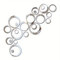 Circle Crystal Wall Mirror Sticker - 24 Piece