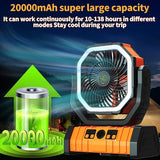 F6 - Portable Outdoor Oscillating LED & Remote Controlled Fan - Green