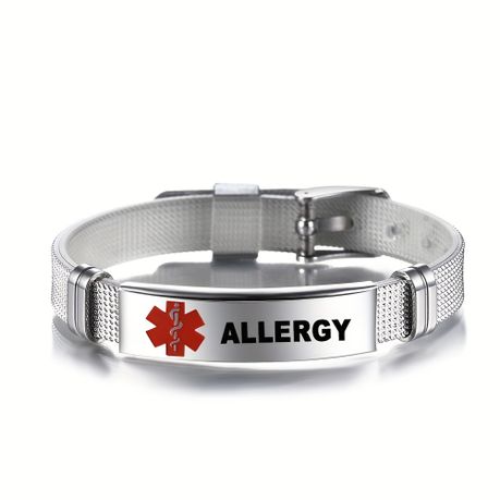 Stainless Steel Medical Alert Allergy Bracelet