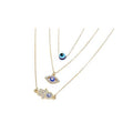 3-Piece Evil Eye & Hamsa Necklace Set