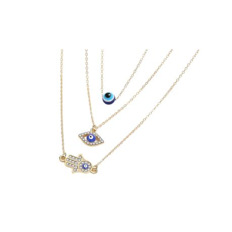 3-Piece Evil Eye & Hamsa Necklace Set