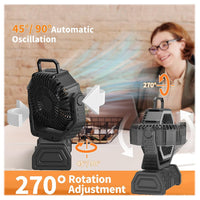 F6 - Portable Outdoor Oscillating LED & Remote Controlled Fan - Green