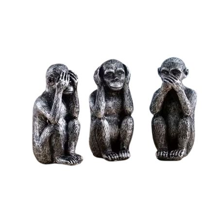 3pcs Set Modern Resin Monkey Sculpture