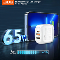 LDNIO- Super Quick Charger 65W Type-c To Lightning With 1M Cable -A3511Q