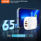 LDNIO- Super Quick Charger 65W Type-c To Lightning With 1M Cable -A3511Q