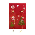 1 x Pair Cute Santa Claus Tassel Earrings, Christmas Earrings - Snowflake