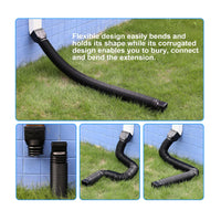 2-Pack Rain Gutter Downspout Extensions Flexible, Drain Downspout Extender