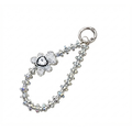 Crystal Embellished Floral Charm Keychain