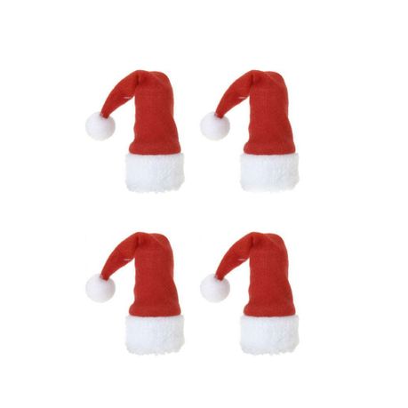 Christmas Santa Hat Stocking Wine Bottle Covers Set of 4
