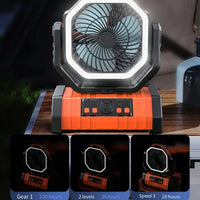 F6 - Portable Outdoor Oscillating LED & Remote Controlled Fan - Green