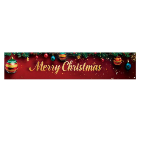 1Pc Christmas Banner,Merry Christmas Yard Sign Banner With Christmas Ball