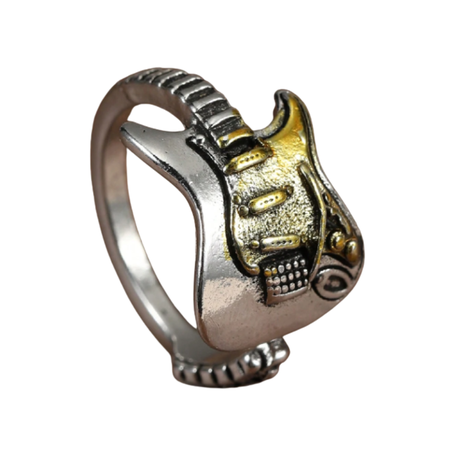 1-piece Vintage Alloy Electric Guitar Shaped Statement Ring