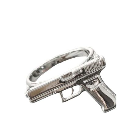 1-piece Simple Style Handgun-Shaped Men's Ring