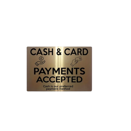 2D Flat, Brushed Golden Metal Sign