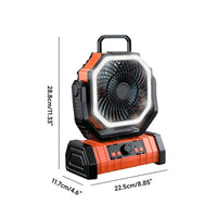 F6 - Portable Outdoor Oscillating LED & Remote Controlled Fan - Green