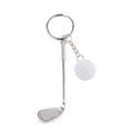 High Quality Golf Ball And Golf Stick Decor Keychain - White And Silver White