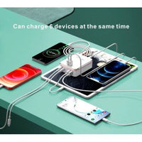 Konfulon 6-Port USB Cellphone + Tablet Charger- 20W Type C
