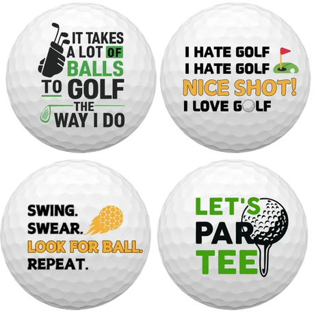 4 piece Funny Golf Balls - Premium Dual-Layer