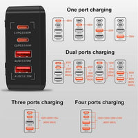 Fast Charging Hub Adapter 65Watt with 2 USB+2 Type C Port-(A4808Q)-LDNIO
