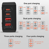 Fast Charging Hub Adapter 65Watt with 2 USB+2 Type C Port-(A4808Q)-LDNIO