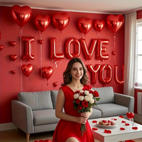 Red I Love You and Heart Balloon Set - 14 Piece