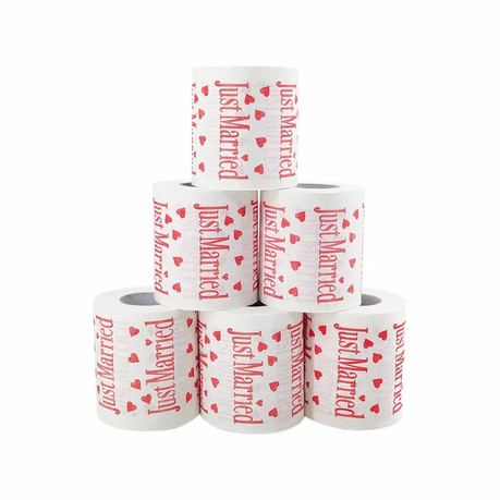 10 Piece of 'Just Married' Heart-Shaped Toilet Paper