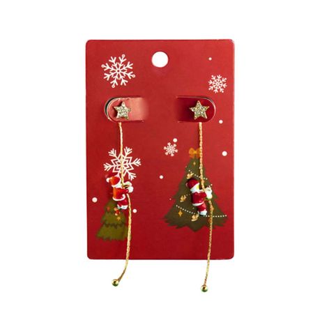 1 x Pair Fashionable & Elegant Santa Claus Earrings - Star