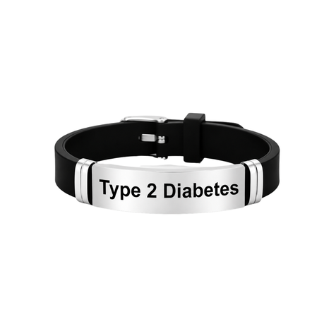 Type 2 Diabetes Medical Alert ID Bracelet