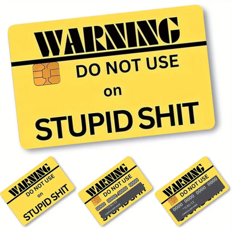 A Set of 4 Thick Frosted Decals with Saying Suitable for Credit Cards